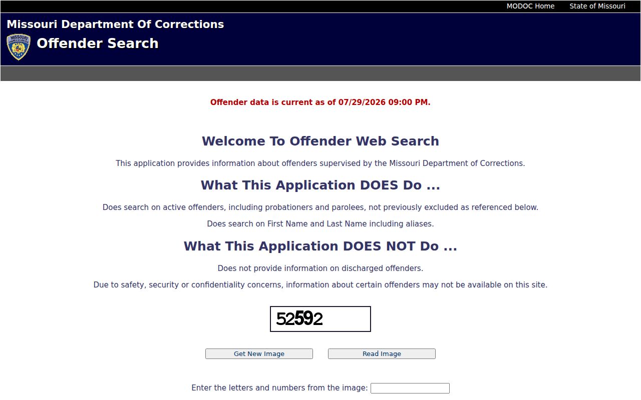 Polk County criminal history search through the Missouri offender locator