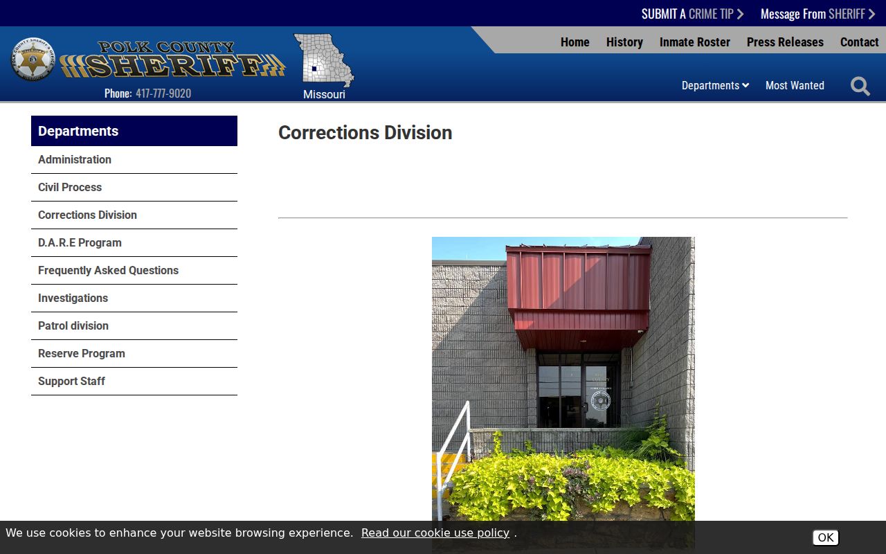 Polk County arrest records and Corrections Division jail history